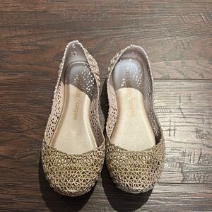Mini Melissa Campana Gold Kids Dress Shoes size 13